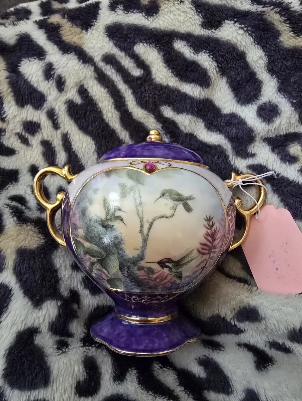 N°1532A RARE Ardleigh Elliott Nature Jeweled Treasures porcelain Music Box.2000
